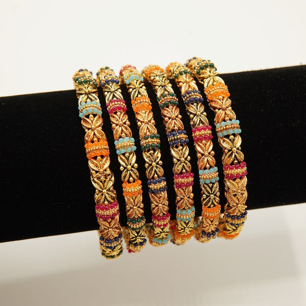 6 Pieces Navratan Bangles - tlmjewels