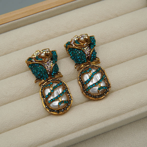 Turkish M.O.P Flower Earrings