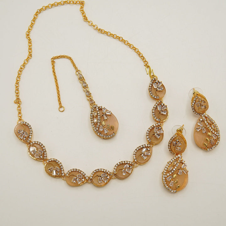 A.D Inspired Egyptian Zircone Tappers Necklace Set - tlmjewels