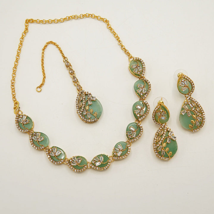 A.D Inspired Egyptian Zircone Tappers Necklace Set - tlmjewels