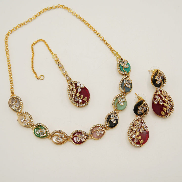 A.D Inspired Egyptian Zircone Tappers Necklace Set - tlmjewels