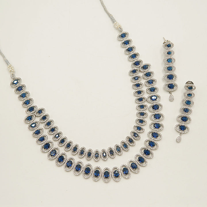 American Diamond Doublet Layers Semi - Bridal Set - tlmjewels