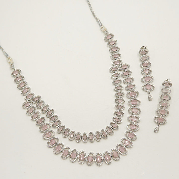 American Diamond Doublet Layers Semi - Bridal Set - tlmjewels