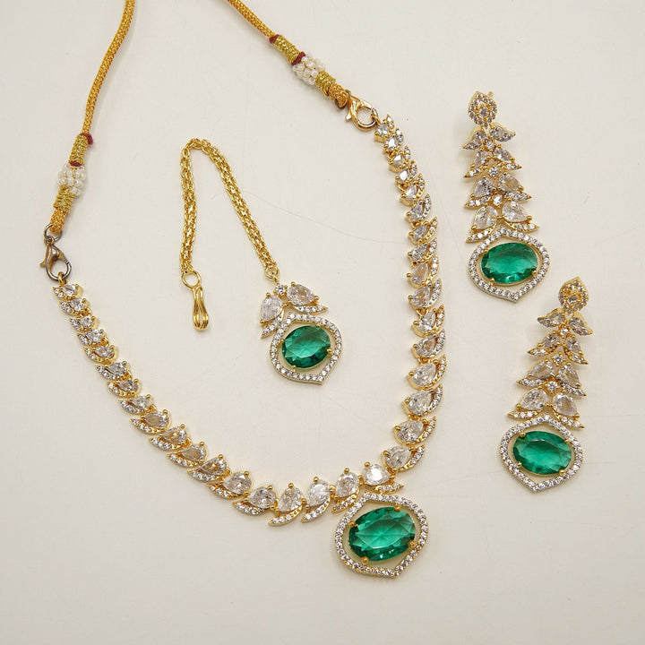 American Diamond Doublets Party Wear Necklace Set - tlmjewels