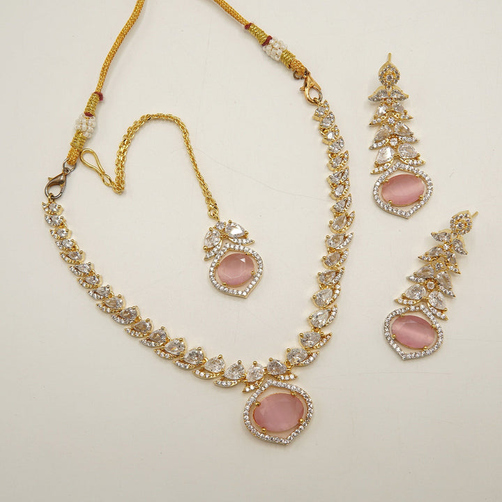 American Diamond Doublets Party Wear Necklace Set - tlmjewels