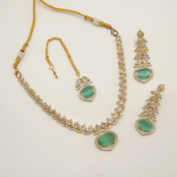 American Diamond Doublets Party Wear Necklace Set - tlmjewels