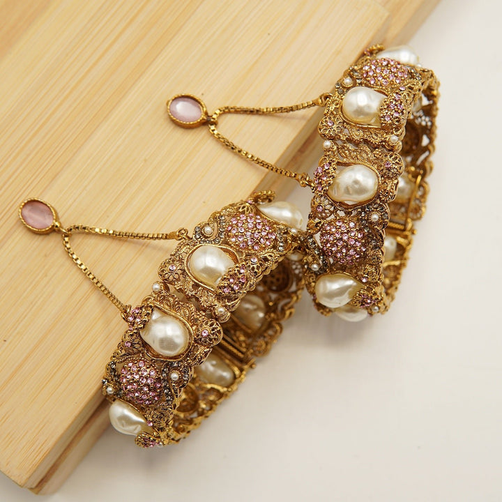 Antique Mother Of Pearl Turkish Bangles Pair - tlmjewels