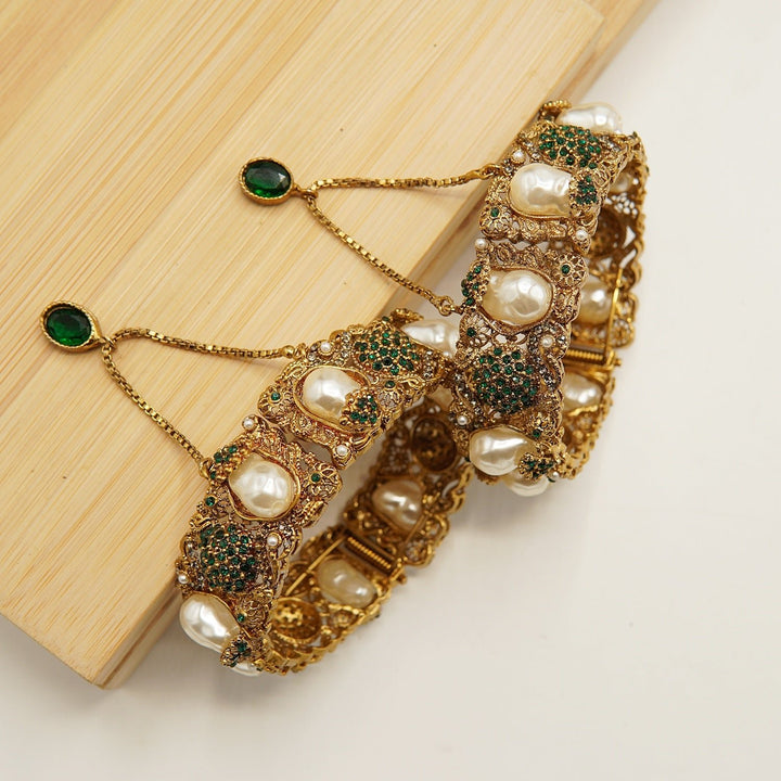 Antique Mother Of Pearl Turkish Bangles Pair - tlmjewels