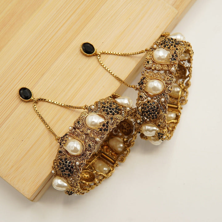 Antique Mother Of Pearl Turkish Bangles Pair - tlmjewels