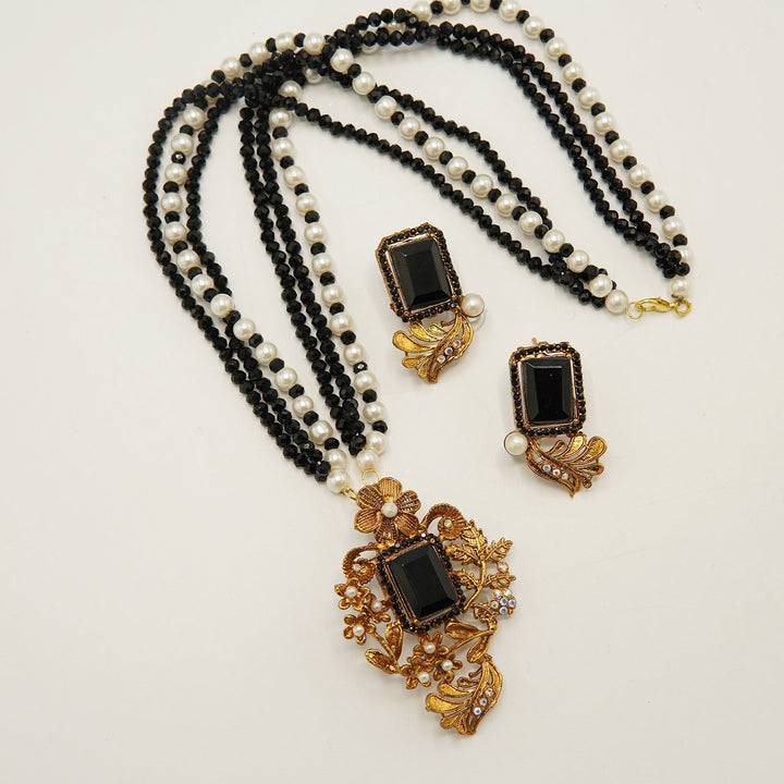 Antique Tone Doublets HandWork Mala Set - tlmjewels