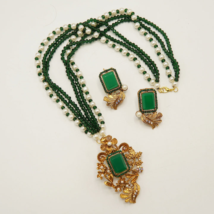 Antique Tone Doublets HandWork Mala Set - tlmjewels