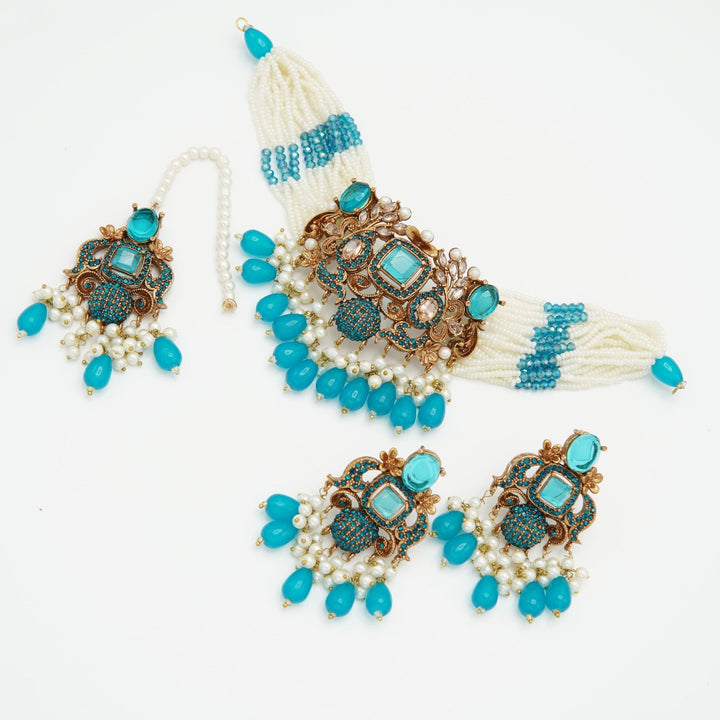 Antique Tone Turkish Elegant Choker Set - tlmjewels