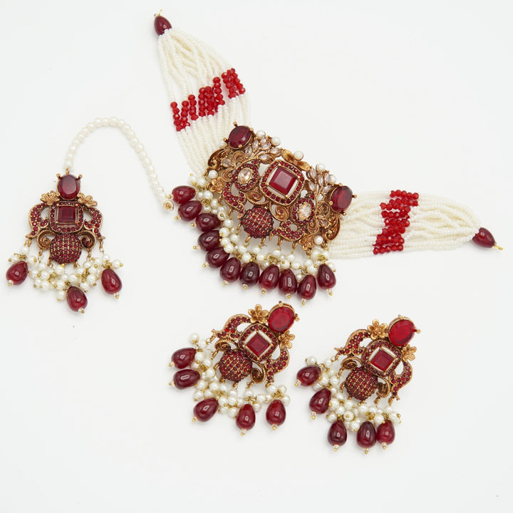 Antique Tone Turkish Elegant Choker Set - tlmjewels