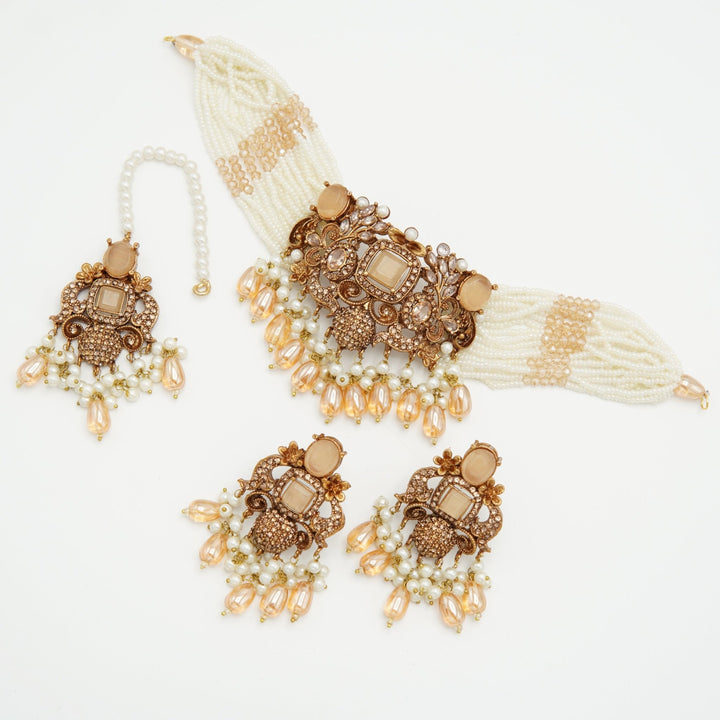 Antique Tone Turkish Elegant Choker Set - tlmjewels