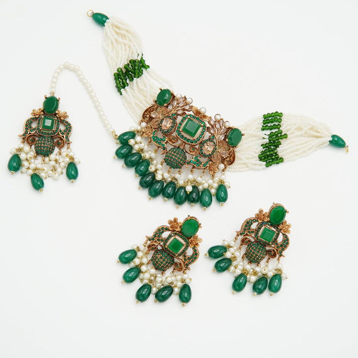 Antique Tone Turkish Elegant Choker Set - tlmjewels