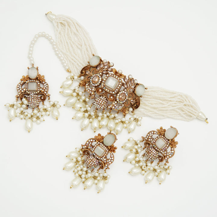 Antique Tone Turkish Elegant Choker Set - tlmjewels