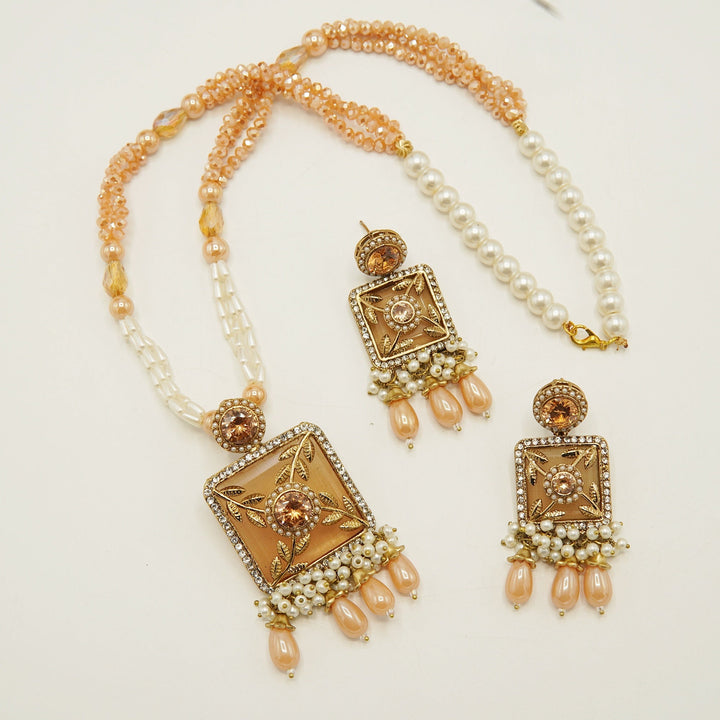 Antique Tone Turkish Style Pendant Mala Set - tlmjewels
