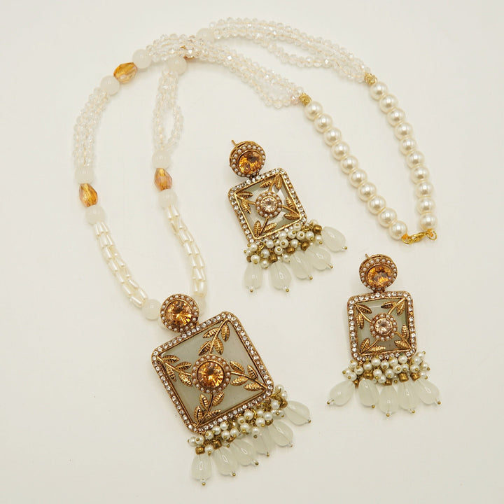 Antique Tone Turkish Style Pendant Mala Set - tlmjewels