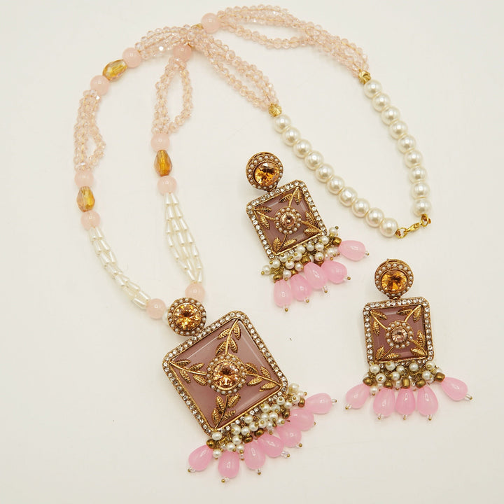 Antique Tone Turkish Style Pendant Mala Set - tlmjewels