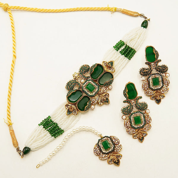 Antique Turkish Mother Of Pearl Choker Set - tlmjewels Pakistan