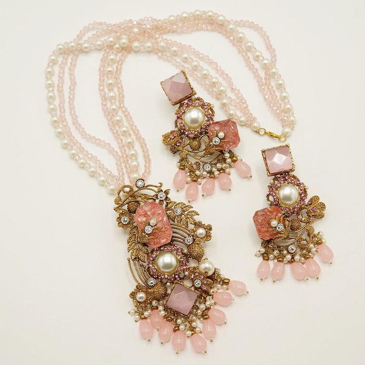 Crush Big Pendant Mala Set - tlmjewels