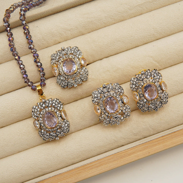 Diamonds Doublets And Zircones Combo Set - tlmjewels