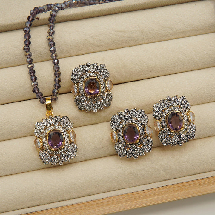 Diamonds Doublets And Zircones Combo Set - tlmjewels