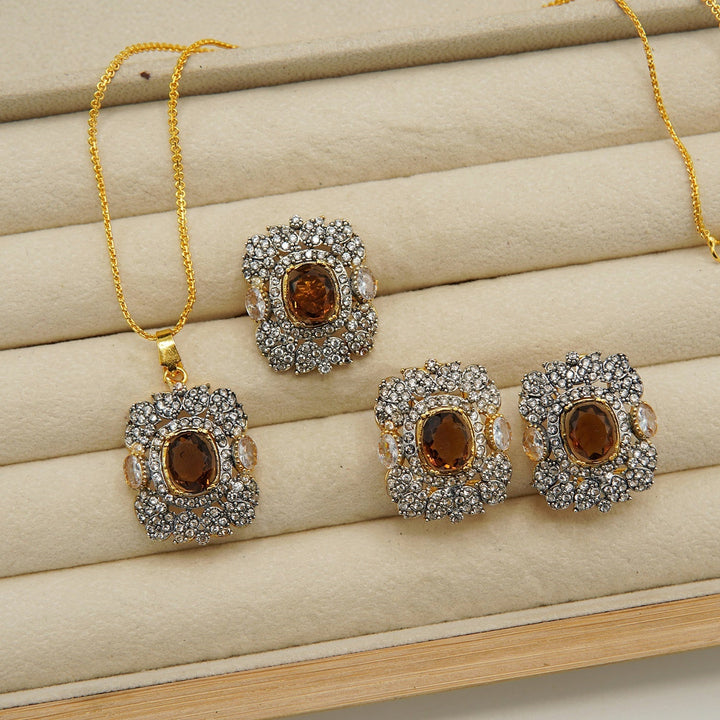 Diamonds Doublets And Zircones Combo Set - tlmjewels