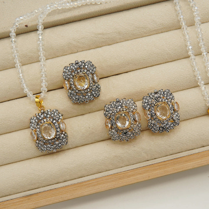 Diamonds Doublets And Zircones Combo Set - tlmjewels