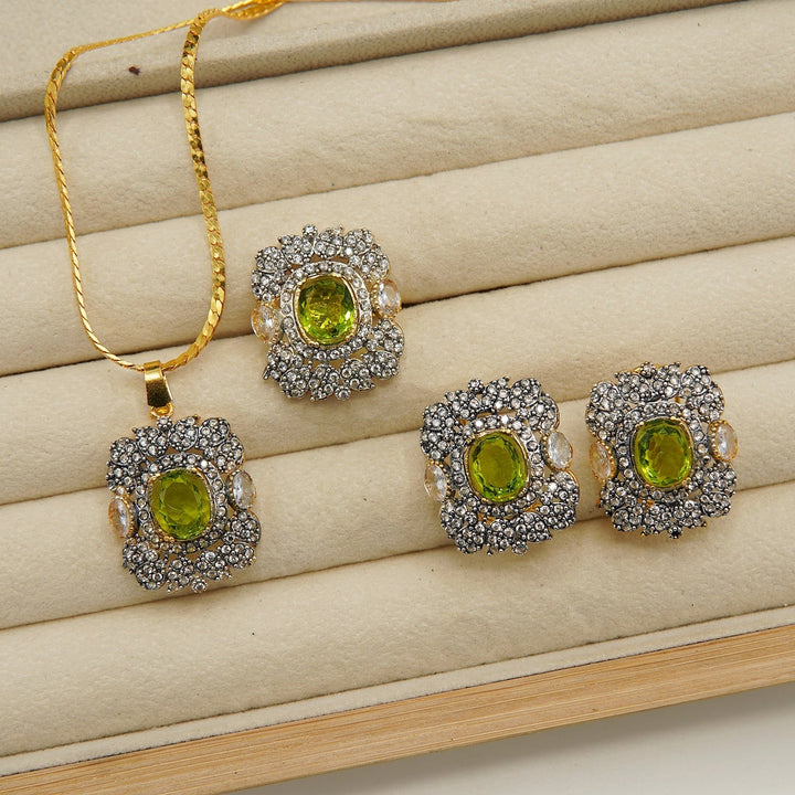 Diamonds Doublets And Zircones Combo Set - tlmjewels