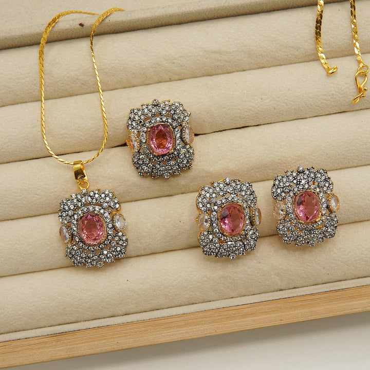 Diamonds Doublets And Zircones Combo Set - tlmjewels