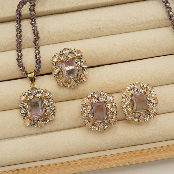 Double Side Zircones Gold Plated Zombo Set - tlmjewels