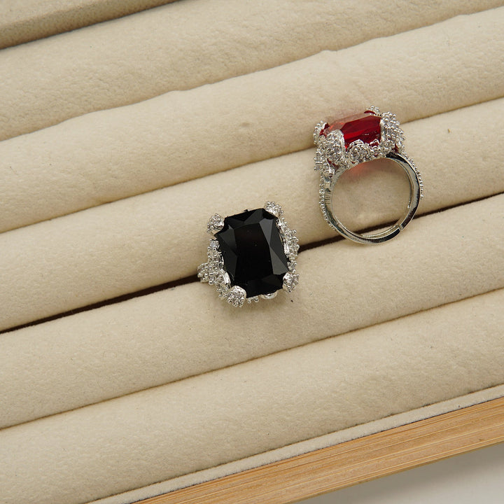 Doublets Cubic Zirconia Micro Adjustable Ring - tlmjewels