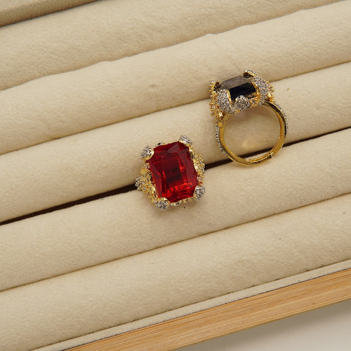 Doublets Cubic Zirconia Micro Adjustable Ring - tlmjewels