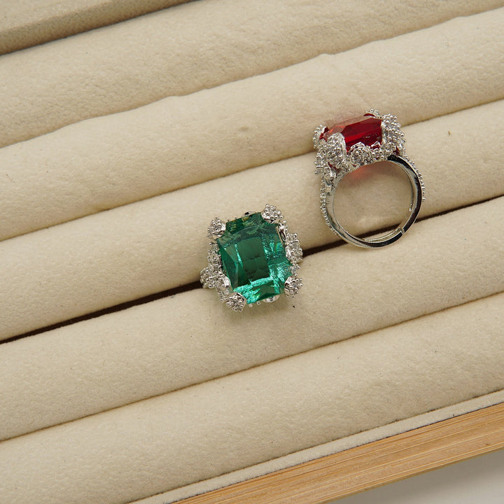 Doublets Cubic Zirconia Micro Adjustable Ring - tlmjewels