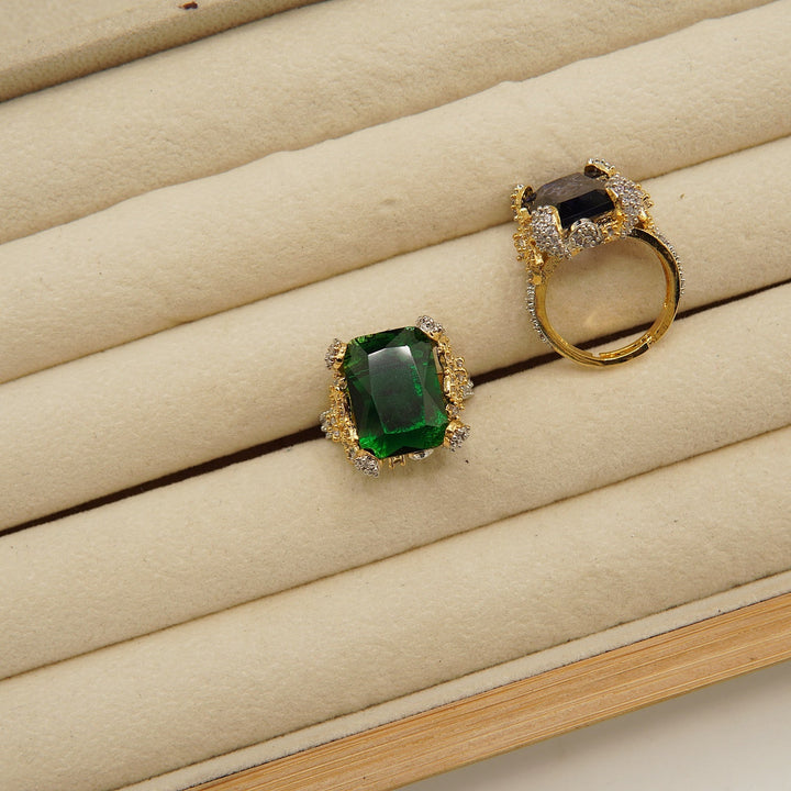 Doublets Cubic Zirconia Micro Adjustable Ring - tlmjewels