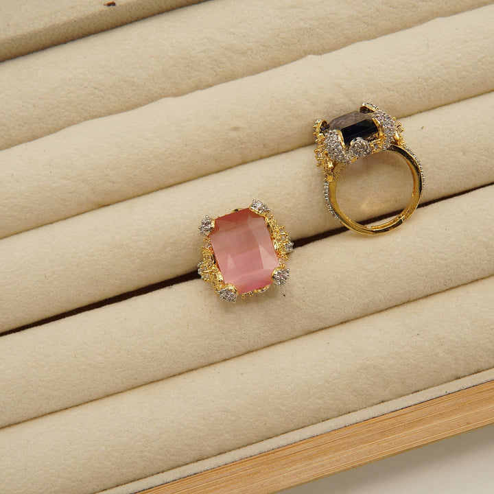 Doublets Cubic Zirconia Micro Adjustable Ring - tlmjewels
