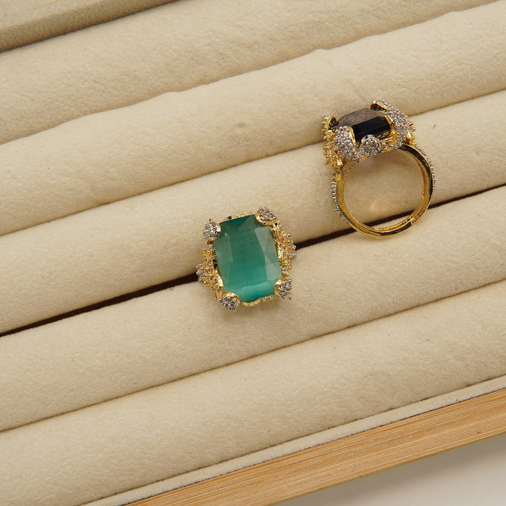 Doublets Cubic Zirconia Micro Adjustable Ring - tlmjewels