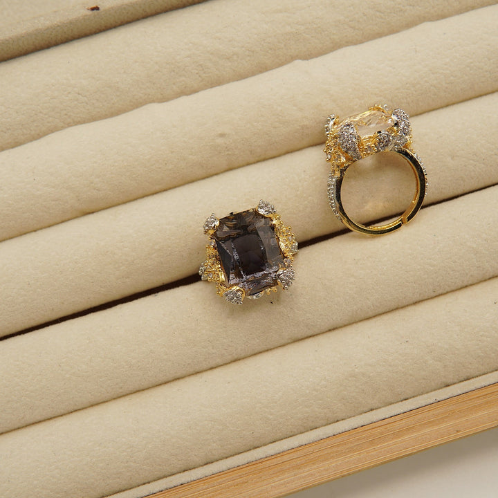 Doublets Cubic Zirconia Micro Adjustable Ring - tlmjewels