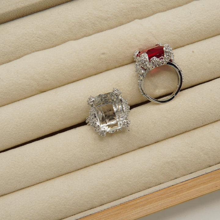 Doublets Cubic Zirconia Micro Adjustable Ring - tlmjewels
