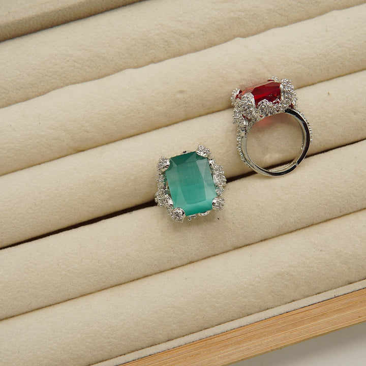 Doublets Cubic Zirconia Micro Adjustable Ring - tlmjewels