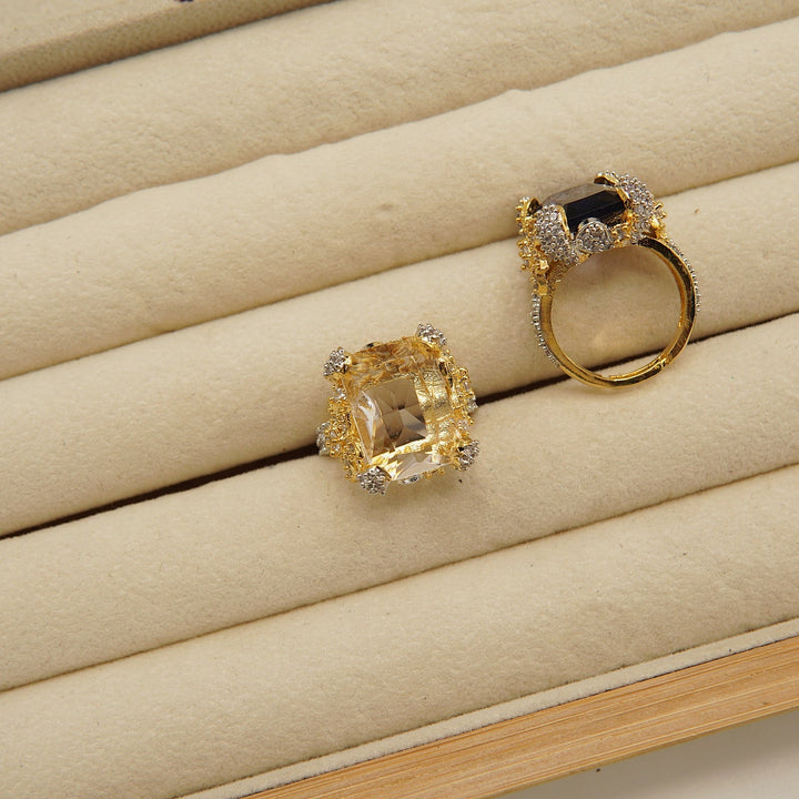 Doublets Cubic Zirconia Micro Adjustable Ring - tlmjewels