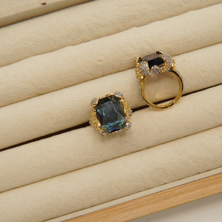 Doublets Cubic Zirconia Micro Adjustable Ring - tlmjewels