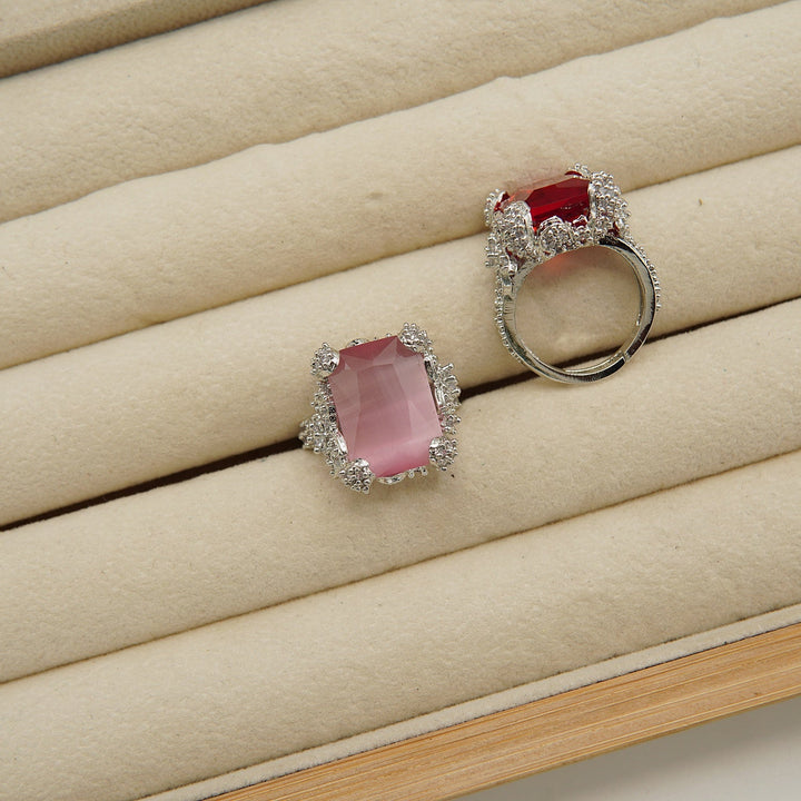 Doublets Cubic Zirconia Micro Adjustable Ring - tlmjewels