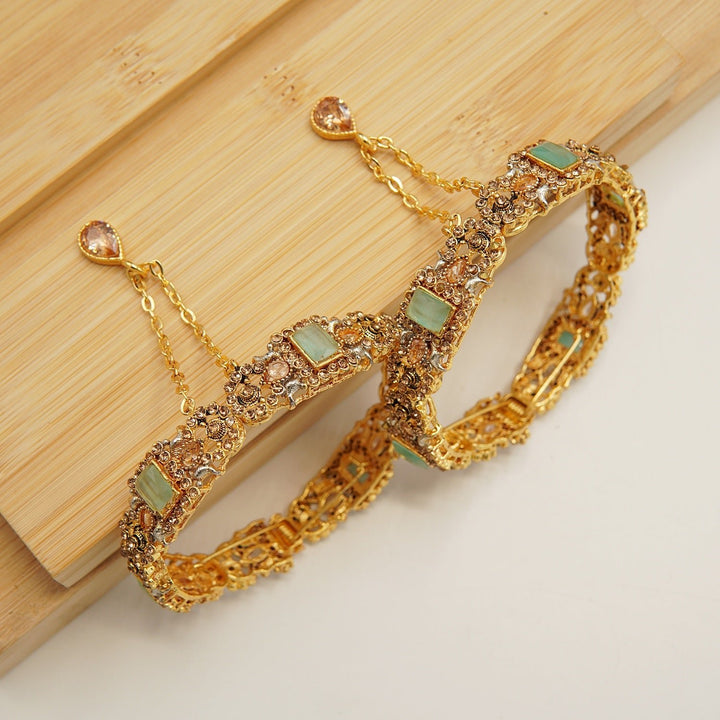 Egyptian And Copper Bangles Pair - tlmjewels