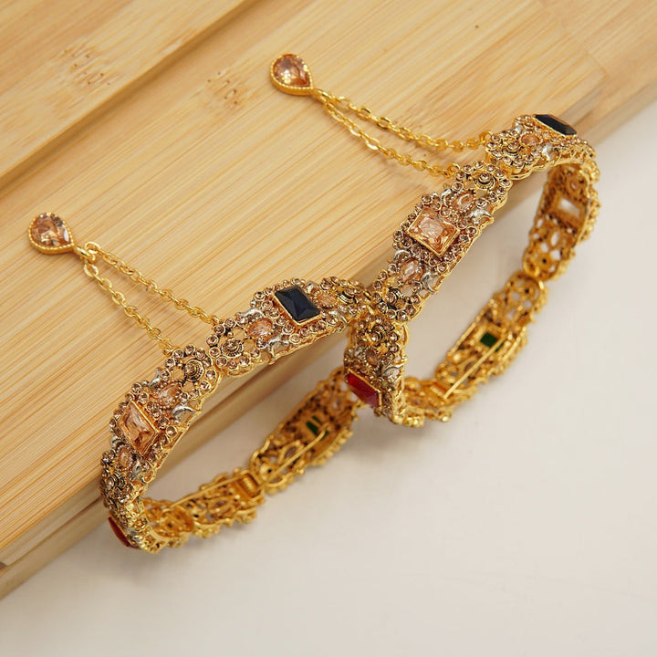 Egyptian And Copper Bangles Pair - tlmjewels