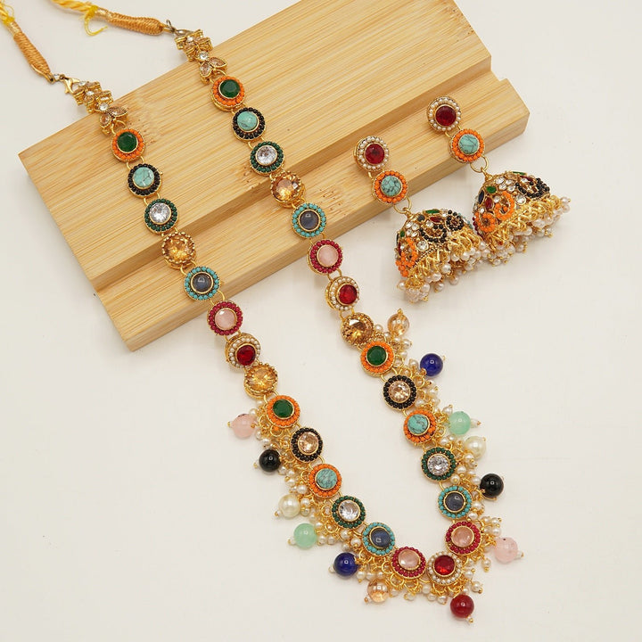 Egyptian Ghini Style Jhumkay Mala Set - tlmjewels