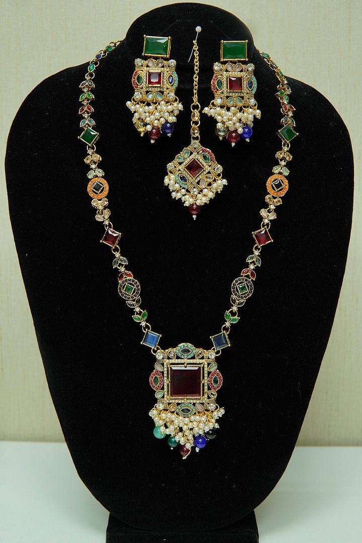 Egyptian Polki Mala Set - tlmjewels