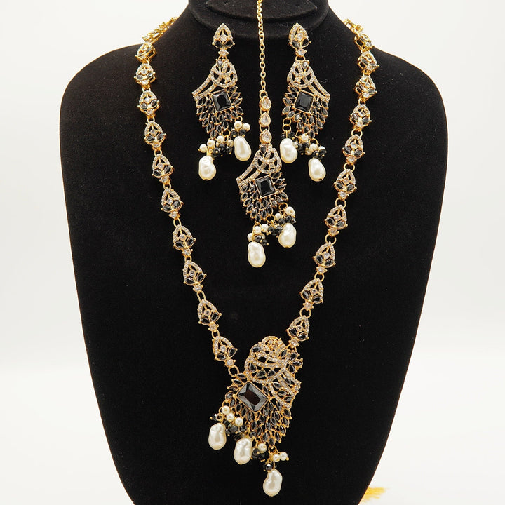 Egyptian Polkis Stones Mother Of Pearl Piroyi Mala Set - tlmjewels