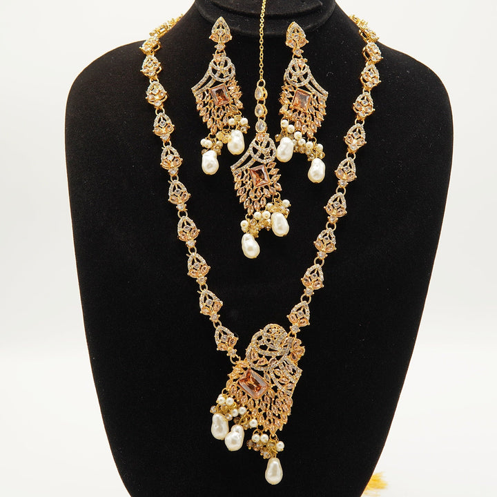 Egyptian Polkis Stones Mother Of Pearl Piroyi Mala Set - tlmjewels